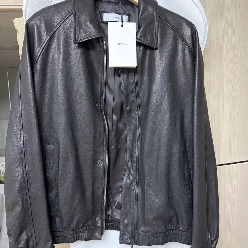 [BUNJANG] Kamia Leather Blouson Jacket L / L) 카미아 레더 자켓