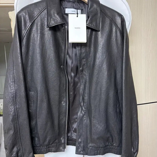 [BUNJANG] Kamia Leather Blouson Jacket L / L) 카미아 레더 자켓