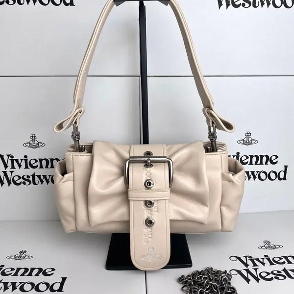 [BUNJANG] Vivienne Westwood Derby Small Buckle Shoulder Bag Beige / 여자 자가용 비비안 웨스트우드 더비 버클 숄더백 베이지  정품
