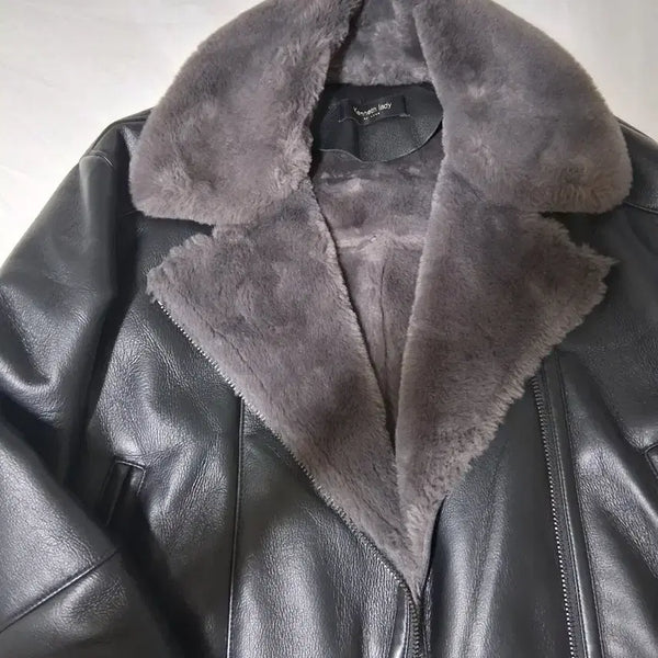 [BUNJANG] Kenneth Lady Black Mustang Jacket / 케네스 레이디 무스탕 자켓 블랙