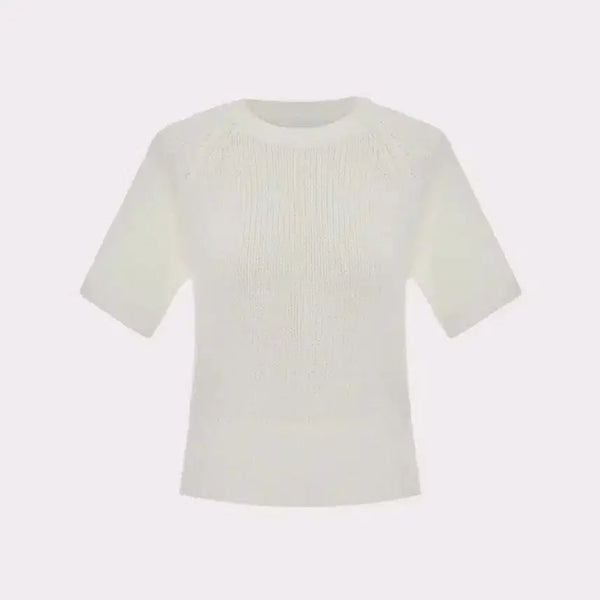 [BUNJANG] 45BUNGA Brin Half Sleeve Knit - Ivory / 45번가 브린 반팔 니트 - 아이보리