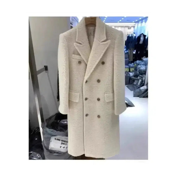 [BUNJANG] Tailored Wool Coat - Ivory, One Size / 테일러드 울 양모 코트 - 아이보리,프리