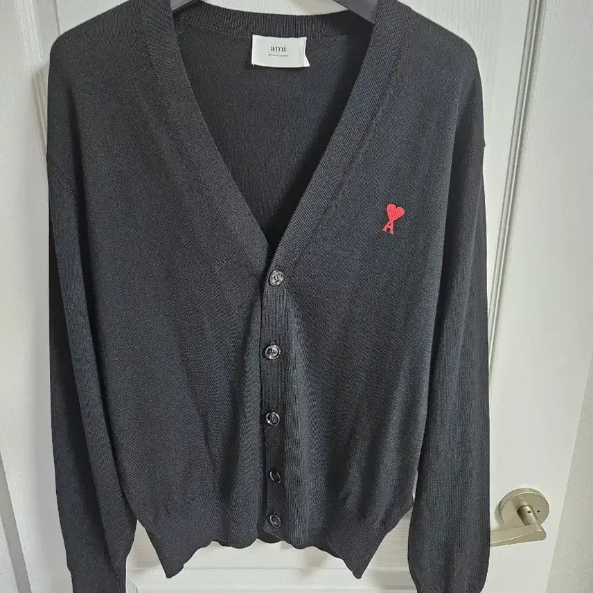 [BUNJANG] AMI Black Heart Logo Cardigan XXL / (정품) 아미 블랙 가디건 2xl