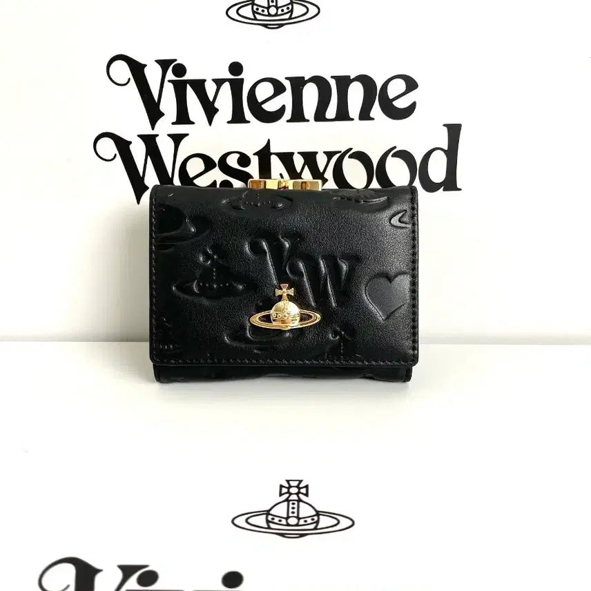 [BUNJANG] Vivienne Westwood Black Orb Logo Mini Wallet / 비비안웨스트우드 블랙 압각 미니 반지갑 자가용 정품