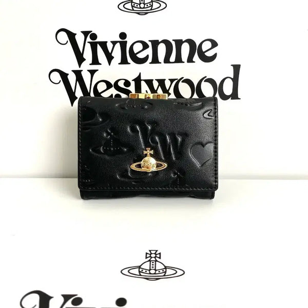 [BUNJANG] Vivienne Westwood Black Orb Logo Mini Wallet / 비비안웨스트우드 블랙 압각 미니 반지갑 자가용 정품