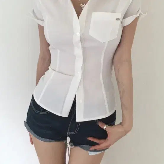 [BUNJANG] Pale Jade Short Sleeve Shirt Size 2 / 페일제이드 셔츠 숏슬리브 사이즈 2