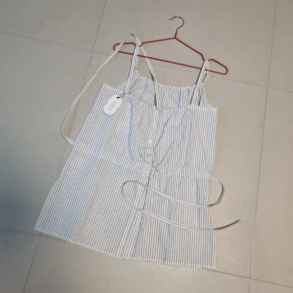 [BUNJANG] Mango Many Please Striped String Tank Dress Free Size / (새상품) 망고매니플리즈 스트라이프 끈 나시  free