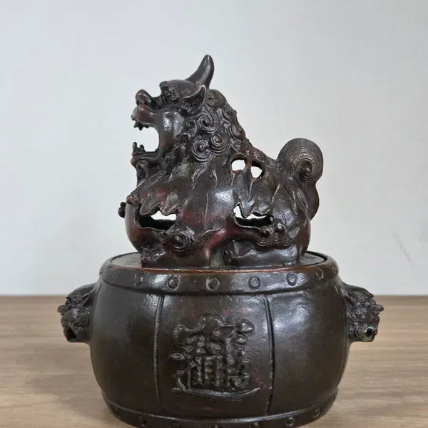 [BUNJANG] Antique Bronze Lion Censer / 적동 사자 향로