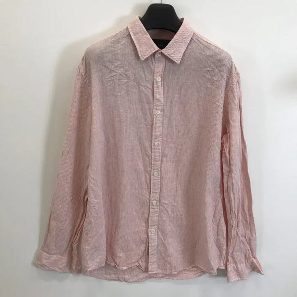 [BUNJANG] ANDZ Pink Stripe Linen Shirt / ANDZ 앤드지 핑크스트라이프 린넨셔츠 [110]