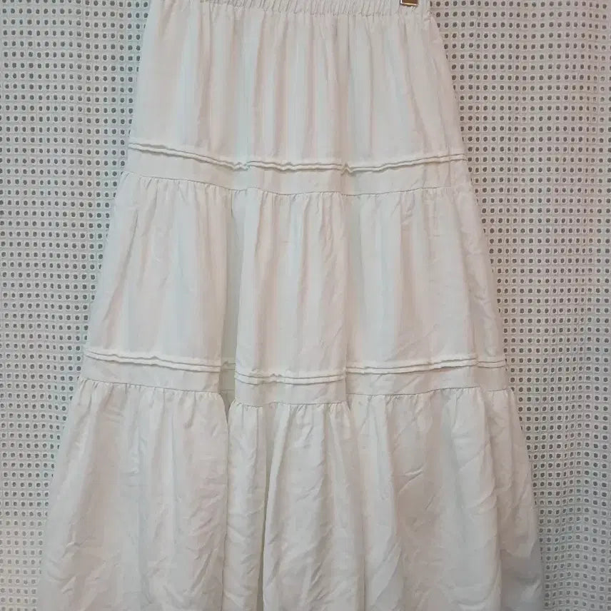 [BUNJANG] Place Studio White Tiered Skirt / 플레이스 스듀디오  화이트 캉캉 스커트 55.66.77