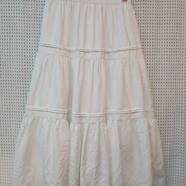 [BUNJANG] Place Studio White Tiered Skirt / 플레이스 스듀디오  화이트 캉캉 스커트 55.66.77
