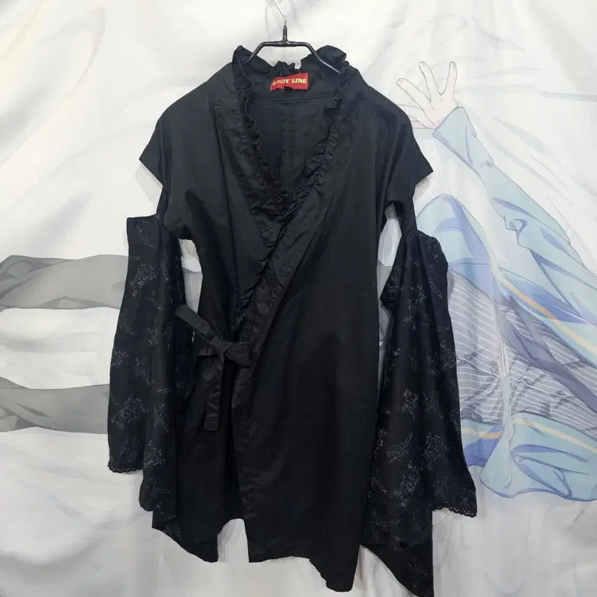 [BUNJANG] BODY LINE Black Yukata Top / BODY LINE  바디라인  유카타  상의