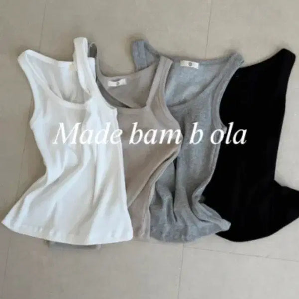[BUNJANG] Bambiola Resort Ribbed Tank Top Black Free Size / 밤비올라 리조 골지나시 블랙F