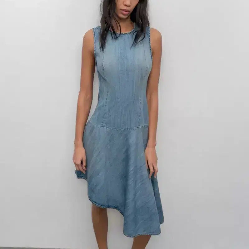 [BUNJANG] Zara TRF Unbalanced Denim Dress / zara 자라 TRF 언밸런스 데님 원피스 새상품