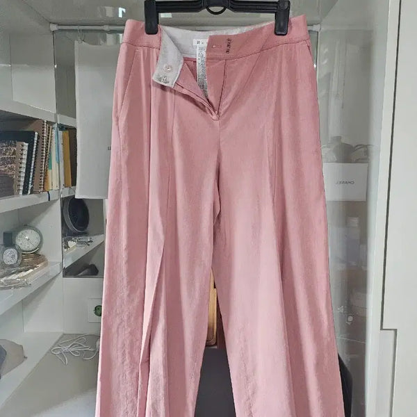 [BUNJANG] It MICHAA Wide Leg Pink Pants / 잇미샤 와이드앞트임 핑크 팬츠 총장90