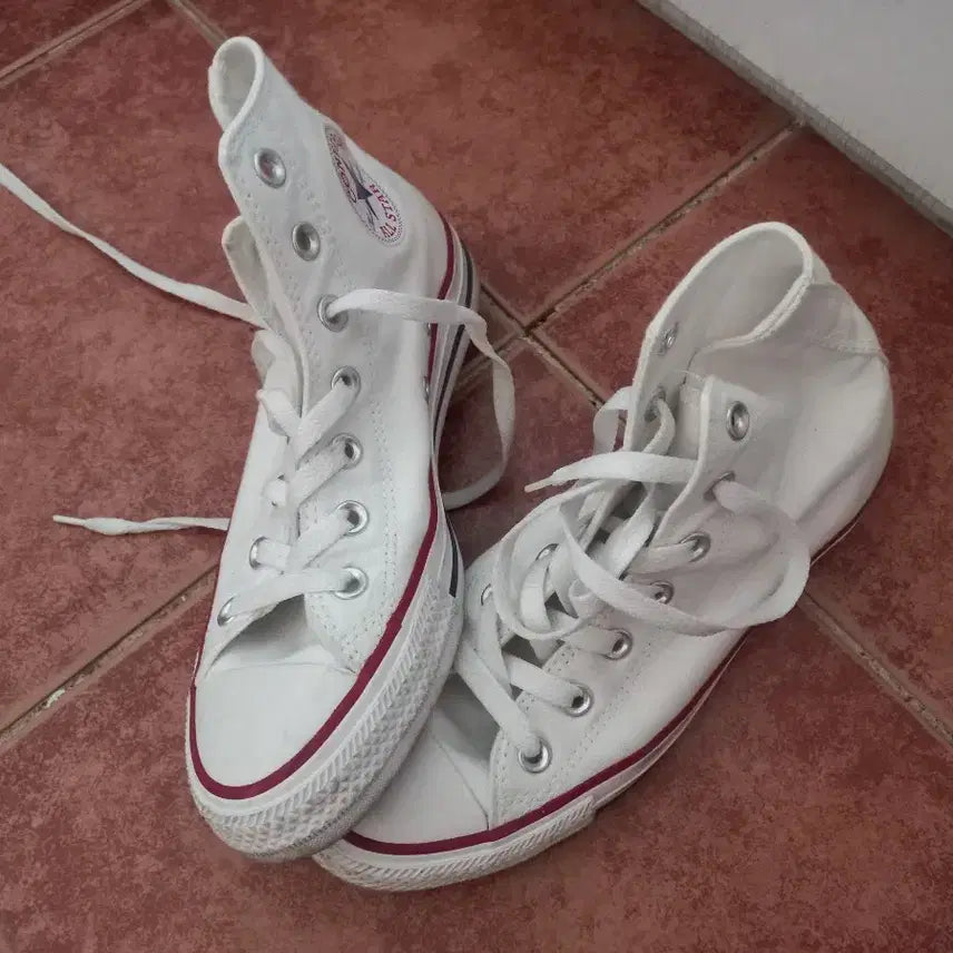 [BUNJANG] Converse High Top Sneakers White / 컨버스 하이탑 스니커즈 화이트