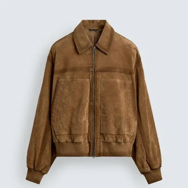 [BUNJANG] Zara Suede Leather Relaxed Fit Jacket Tobacco XL / 자라 돈피 가죽 릴렉스 핏 스웨이드 레더 자켓 (XL)