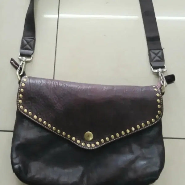 [BUNJANG] Lee Tae-ri Leather Study Shoulder Bag / 이태리가죽스터디숄더백