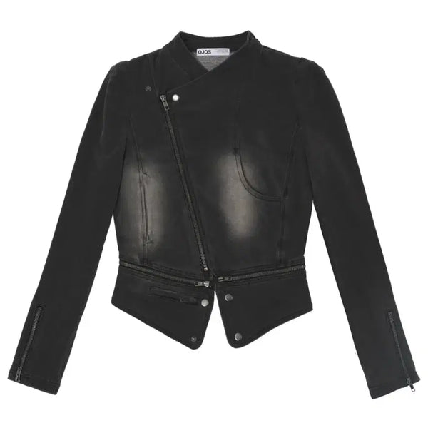 [BUNJANG] OHOS Span Denim Rider Jacket Charcoal / 오호스 스판 데님 라이더 자켓 차콜