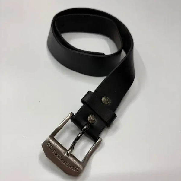 [BUNJANG] Levi's Strauss Vintage Black Leather Belt / Levis 리바이스 스트라우스 빈티지 블랙 레더 벨트 Levis Strauss Black Leather Belt
