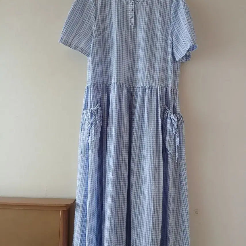 [BUNJANG] Bokabaka Check Pattern Long Dress / 보카바카원피스
