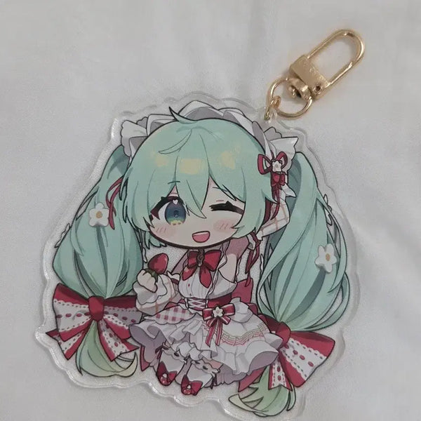 [BUNJANG] Hatsune Miku Strawberry Miku Acrylic Keyring / 하츠네 미쿠 딸기미쿠 / 아크릴 키링