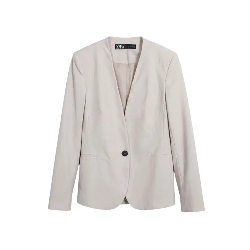 [BUNJANG] Zara Ivory One-Button Jacket / 여성 34사이즈/ 자라 아이보리 원버튼 자켓