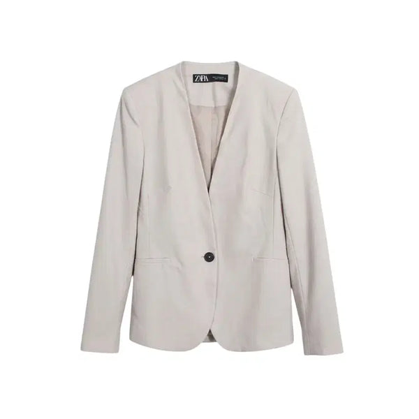 [BUNJANG] Zara Ivory One-Button Jacket / 여성 34사이즈/ 자라 아이보리 원버튼 자켓
