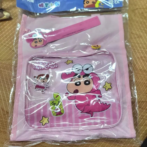 [BUNJANG] Crayon Shin-chan Tote Bag & Pouch Bundle Set / 짱구 토트백.파우치 2개일괄