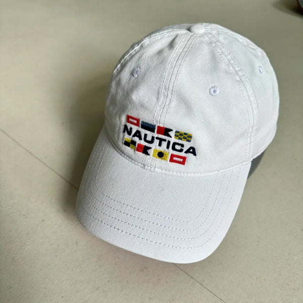 [BUNJANG] Nautica International Signal Flags Embroidered Ball Cap White / [희귀배색] 노티카 인터내셔널 신호기 자수 볼캡 화이트