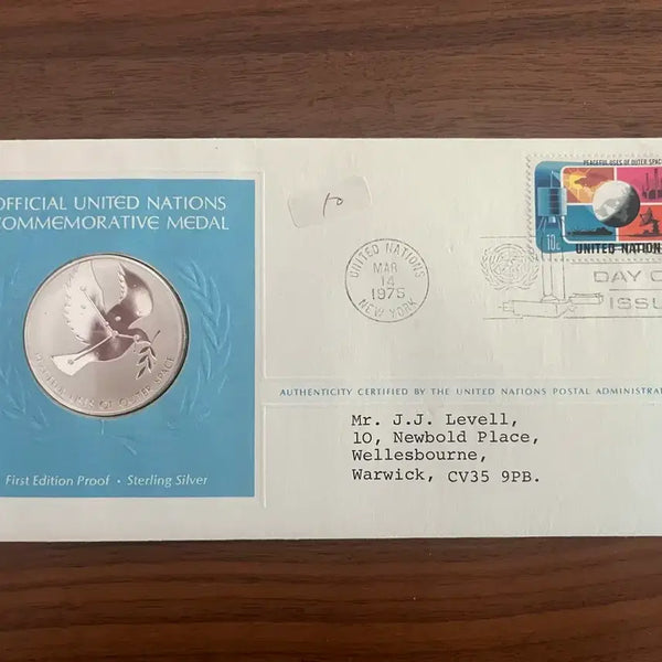 [BUNJANG] United Nations 'Peaceful Uses of Outer Space' Sterling Silver Commemorative Medal Set 1975 / UN 기념 스털링 은메달 1975