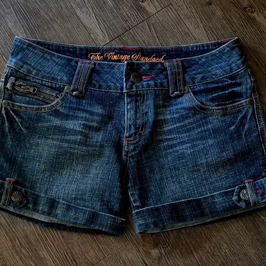 [BUNJANG] Vintage Denim Roll-Up Shorts / 빈티지 데님 롤업 반바지 / 2000s 00s 숏팬츠 핫팬츠 vintage 청반바지 청바지 남색 네이비 진청
