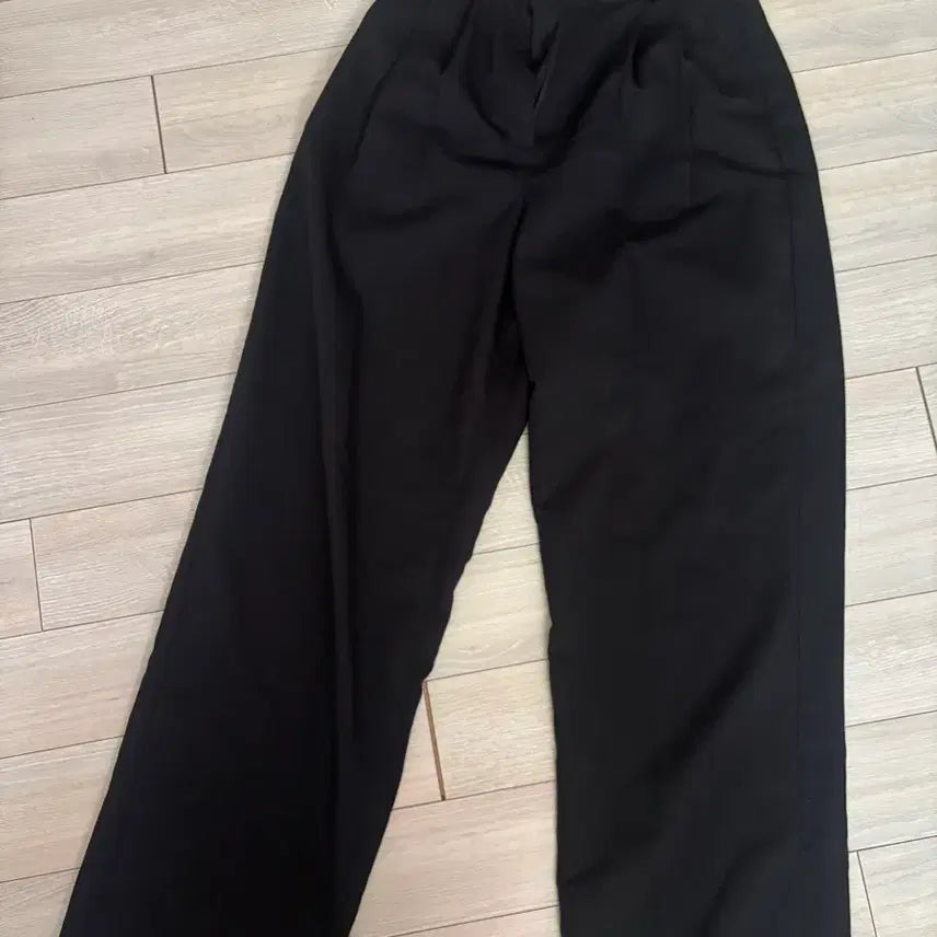 [BUNJANG] Basic Black Wide Slacks / 기본 블랙 와이드 슬랙스