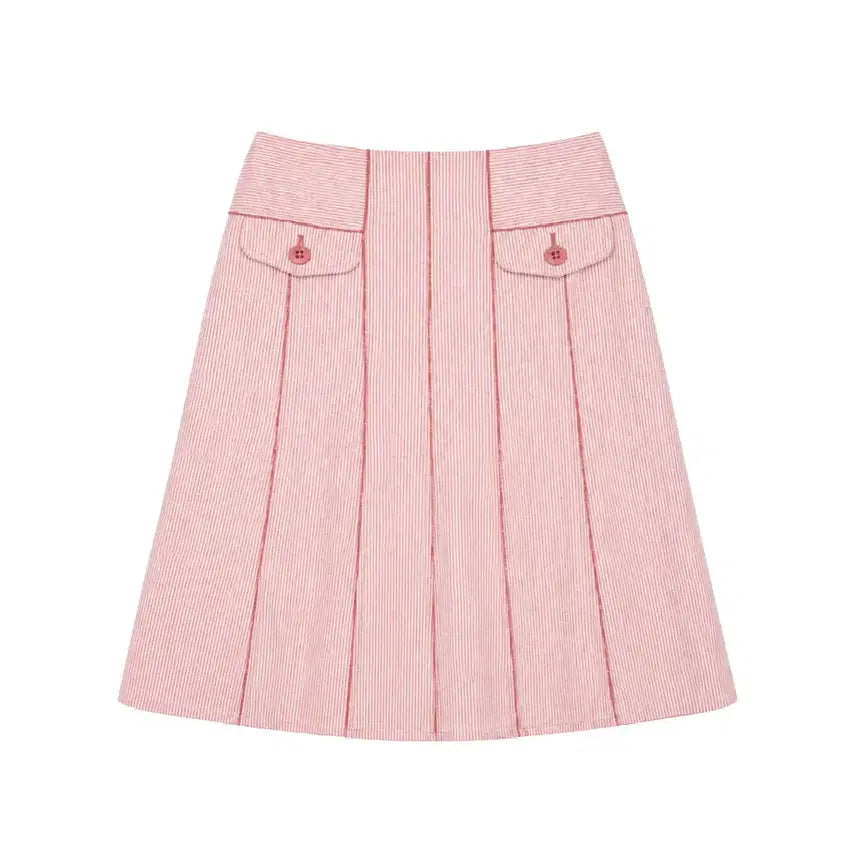 [BUNJANG] Sonia Rykiel 100% Cotton Striped Skirt / SONIA RYKIEL 소니아 리키엘 코튼 100% 스트라이프 스커트 - Women (6902)