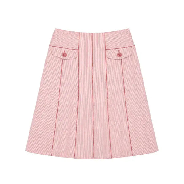 [BUNJANG] Sonia Rykiel 100% Cotton Striped Skirt / SONIA RYKIEL 소니아 리키엘 코튼 100% 스트라이프 스커트 - Women (6902)