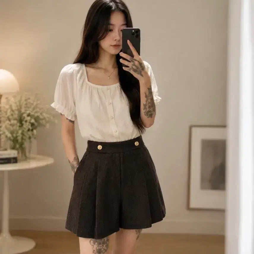 [BUNJANG] DEWL Pleated Skort / 듀엘 DEWL플리츠 치마바지