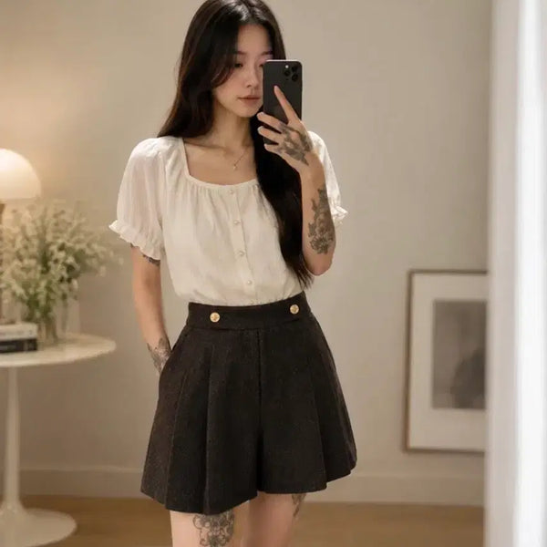 [BUNJANG] DEWL Pleated Skort / 듀엘 DEWL플리츠 치마바지