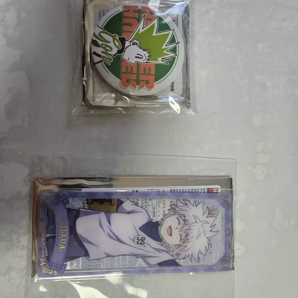 [BUNJANG] Hunter x Hunter Gon Can Badge & Killua Clear Card Set / 헌터x헌터 뱃지 곤 캔뱃지 + 키르아 클리어카드 세트 일괄판매