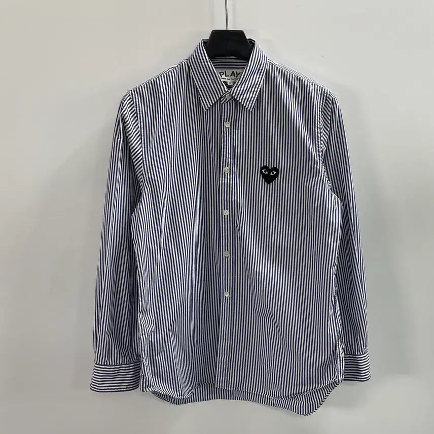 [BUNJANG] Comme des Garçons Striped Appliqué Shirt / 꼼데가르송 스트라이프 와펜 셔츠 (on.1827)