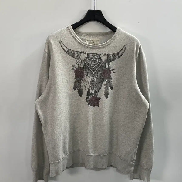 [BUNJANG] Denim & Supply Cow Skull Sweatshirt XL / 데님앤서플라이 카우 스컬 맨투맨 (on.1830)
