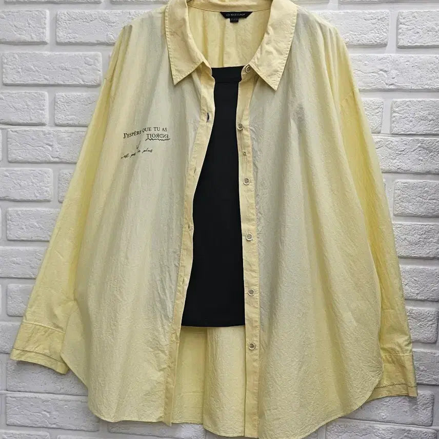 [BUNJANG] Nice Claup Oversized Shirt Yellow / A4933  나이스 크랍 오버핏 셔츠(NICE CLAUP)