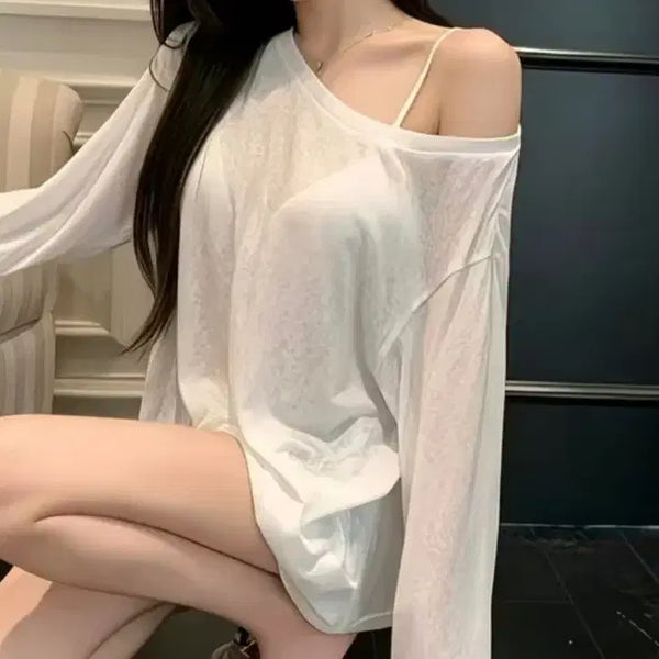 [BUNJANG] Sheer Long-Sleeve T-Shirt / (새상품)시스루 티셔츠