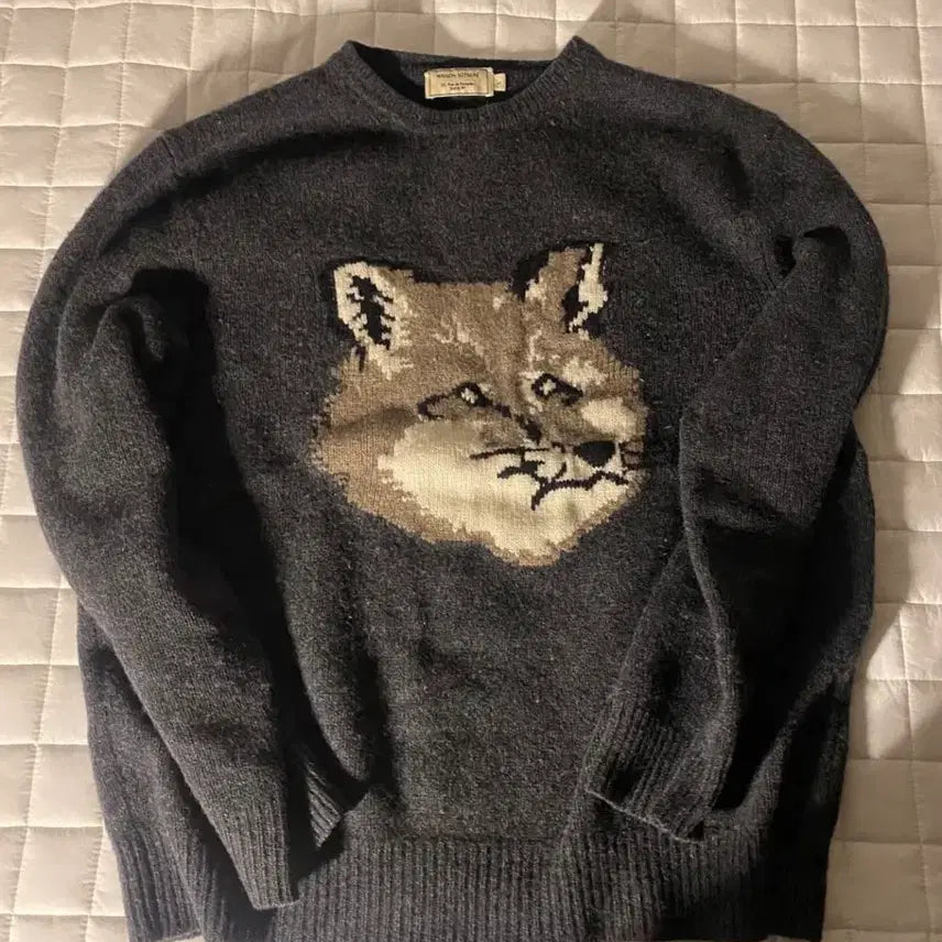 [BUNJANG] Maison Kitsuné Big Fox Knit Sweater / 메종키츠네 빅폭스 니트