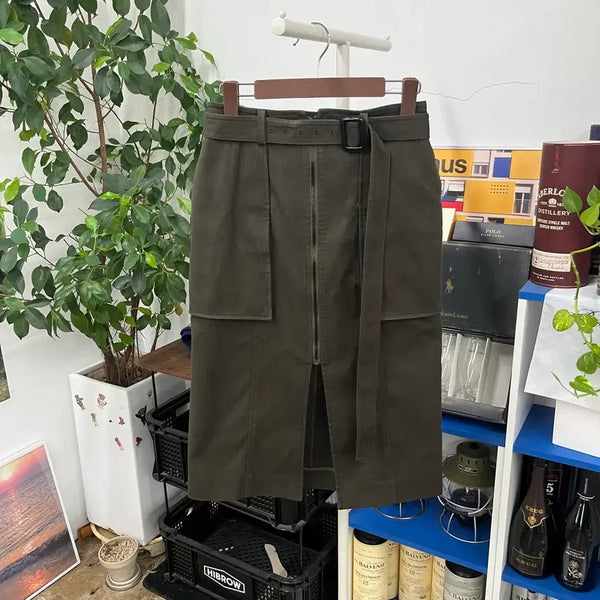 [BUNJANG] Juun.J Cotton Belted Skirt 36 / 준지 코튼 벨티드 스커트 36