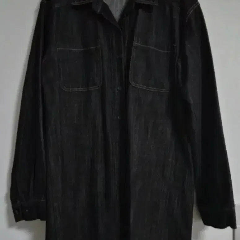 [BUNJANG] Black Denim Shirt Dress / 블랙 데님 셔츠형 원피스