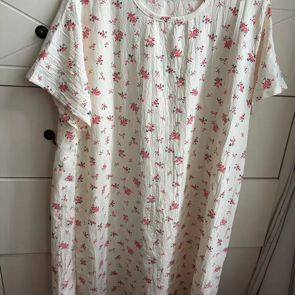 [BUNJANG] Plus Size Floral Pattern Pajama Dress / 빅사이즈 꽃패턴 잠옷 [새상품]