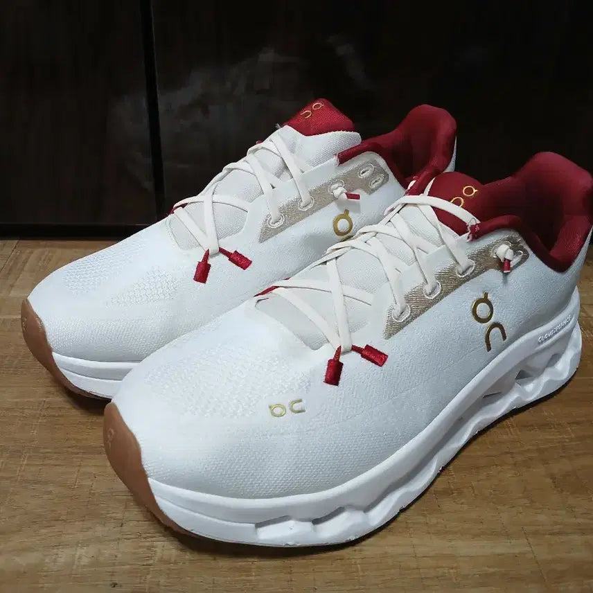 [BUNJANG] On Cloud Running Shoes White Gold Red / 온 클라우드 러닝화 화이트 골드 레드 250 새제품