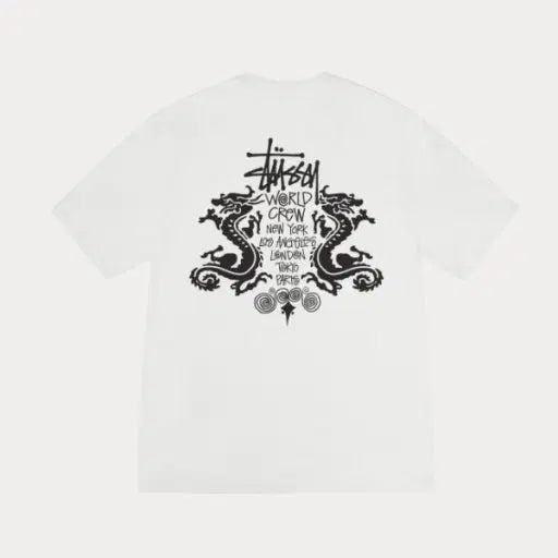 [BUNJANG] Stussy Double Dragon T-Shirt White L / 거의새상품)정품)스투시 더블드래곤 반팔티 화이트 L