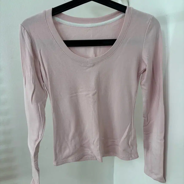 [BUNJANG] Ableri Pink Long Sleeve T-Shirt / 새상품 에이블리 핑크 긴팔 티셔츠