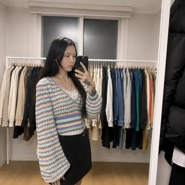 [BUNJANG] ZARA Multicolor Crochet Knit Sweater (Size S) / ZARA 자라 멀티컬러 크로셰 니트 스웨터 S
